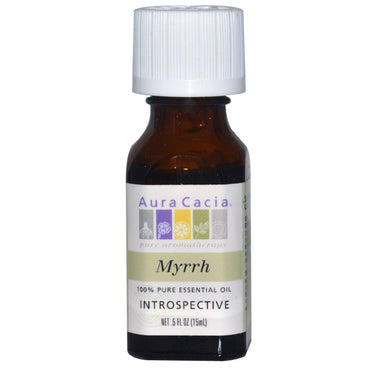 Aura Cacia, huile essentielle 100 % pure, myrrhe, 0,5 fl oz (15 ml)