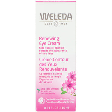 Weleda, Crème contour des yeux régénérante, extraits de rose sauvage, tous types de peau, 0,34 fl oz (10 ml)