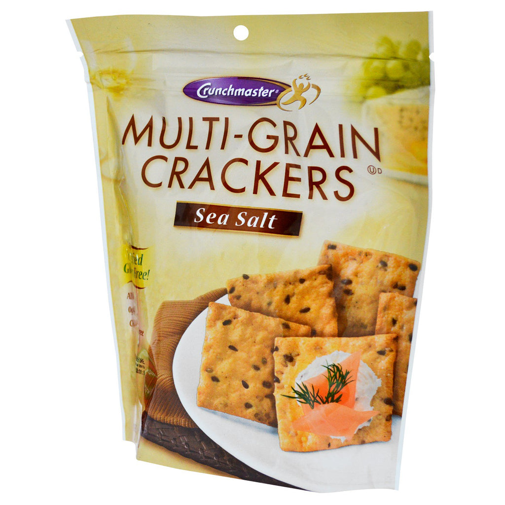 Crunchmaster, biscuiți cu mai multe cereale, sare de mare, 4,5 oz (127 g)