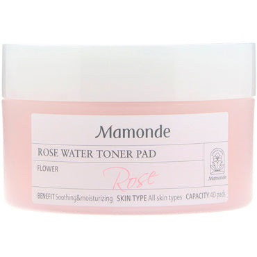 Almofada de toner de água de rosas Mamonde 40 unidades
