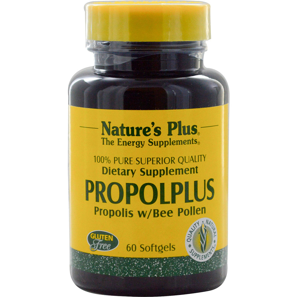 Nature's Plus Propolplus Propolis พร้อมเกสรผึ้ง 60 ซอฟท์เจล
