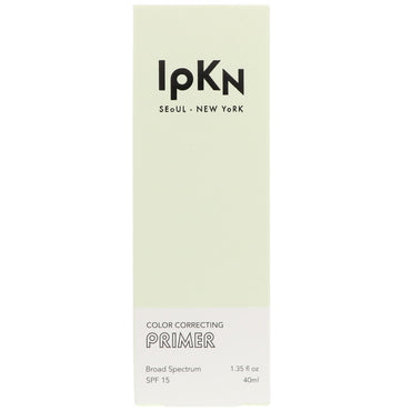 IPKN, Color Correcting Primer SPF 15, Grön, 1,35 fl oz. (40 ml)