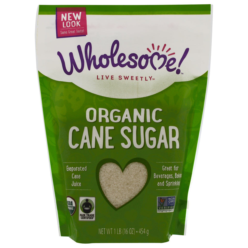 Wholesome Sweeteners, Inc., zahăr din trestie, 1 lb. (16 oz) - 454 g
