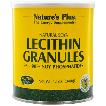 Nature's Plus, Lecitina en gránulos, soja natural, 12 oz (340 g)