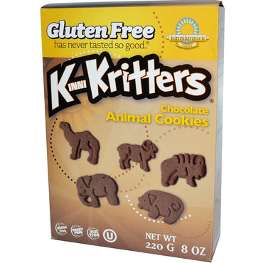 Kinnikinnick Foods, KinniKritters, Galletas de chocolate con forma de animales, 8 oz (220 g)