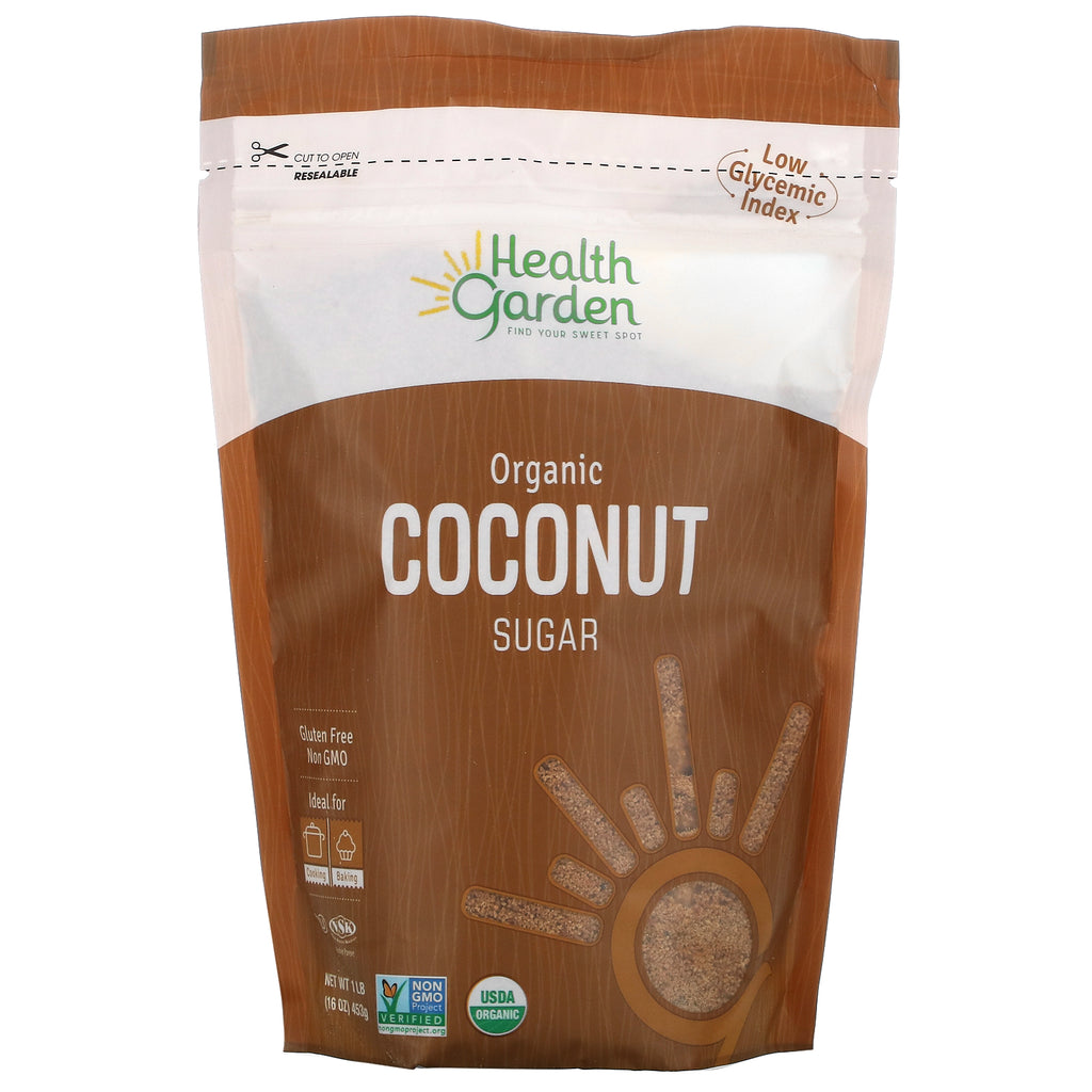 Health Garden, økologisk kokossukker, 16 oz (453 g)