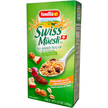 Familia, Muesli suizo, sin azúcar agregada, 12 oz (340 g)