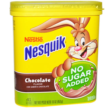 नेस्क्विक, नेस्ले, चॉकलेट स्वाद, बिना चीनी मिलाए, 16 आउंस (453 ग्राम)