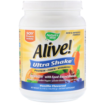 À la manière de la nature, vivant ! Ultra-Shake, saveur vanille, 33 oz (945 g)