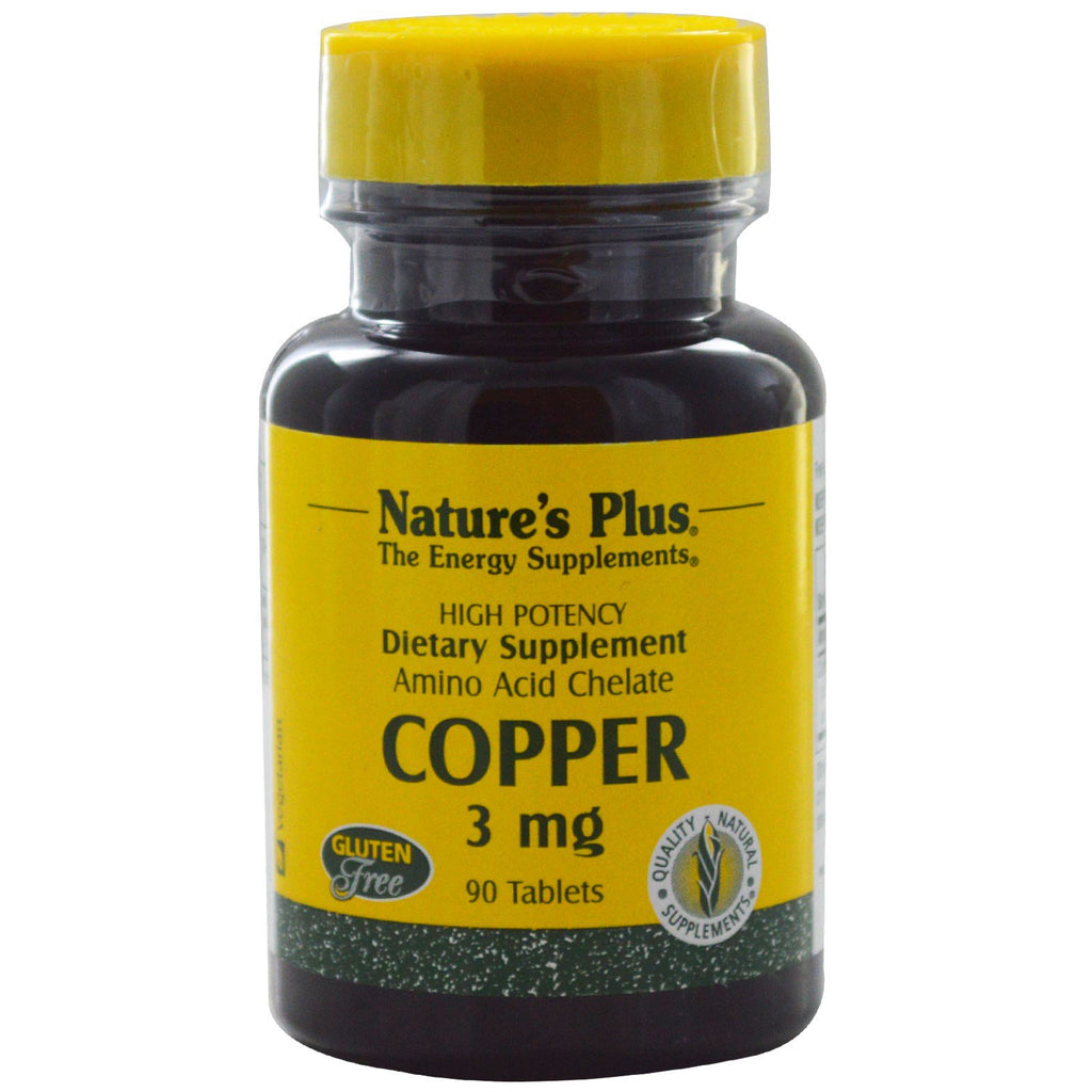 Nature's Plus, koppar, 3 mg, 90 tabletter