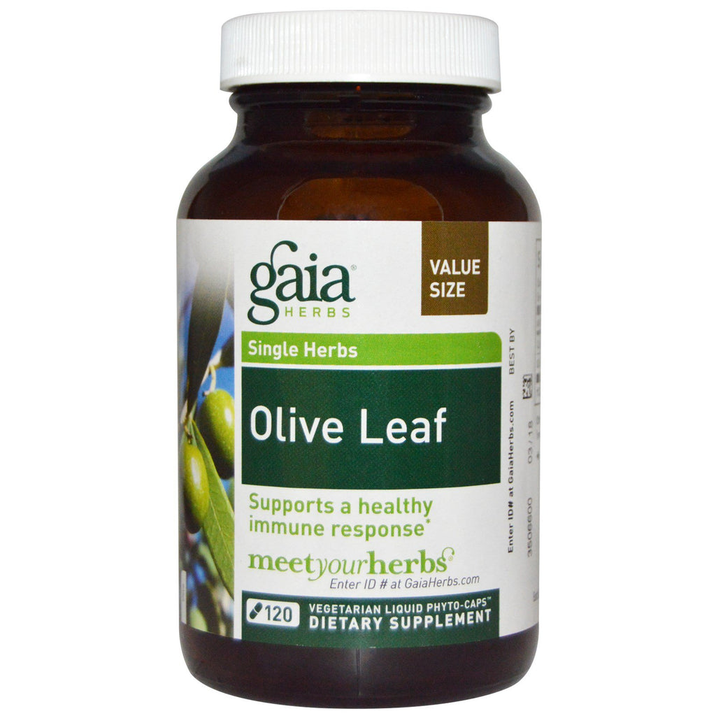 Gaia Herbs, hoja de olivo, 120 fitocápsulas líquidas vegetarianas
