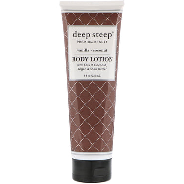 Deep Steep, Body Lotion, Vanilje - Kokosnøtt, 8 fl oz (236 ml)