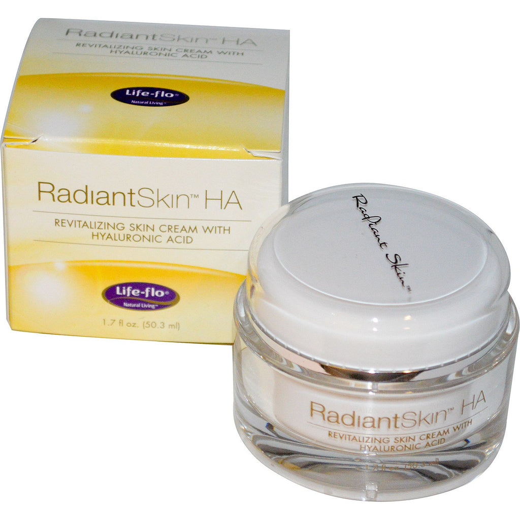 Life Flo Health, Radiant Skin HA, crema rivitalizzante per la pelle con acido ialuronico, 50,3 ml (1,7 fl oz)