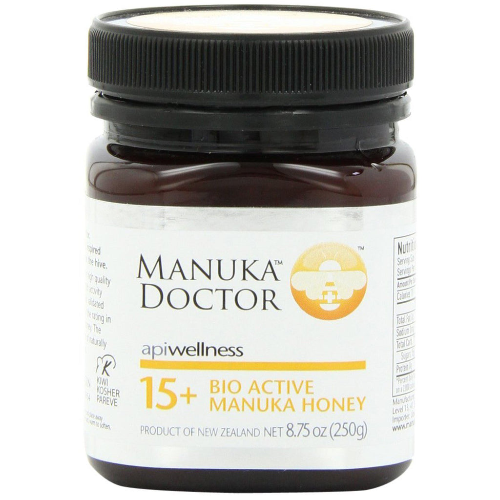 Manuka Doctor, Apiwellness, Miel de Manuka bioactiva 15+, 8,75 oz (250 g)