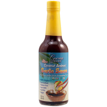 Coconut Secret, aminoácidos de coco, salsa de ajo, 10 fl oz (296 ml)
