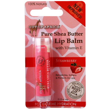 Out of Africa, Lip Balm, Pure Shea Butter, Strawberry, 0.15 oz (4 g)