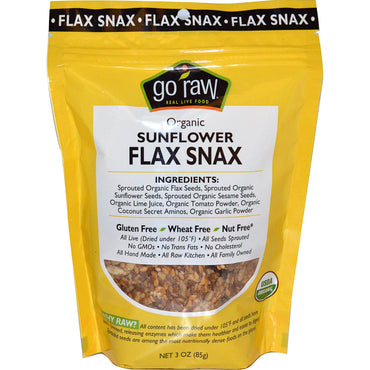 Go Raw, ดอกทานตะวัน Flax Snax, 3 ออนซ์ (85 กรัม)