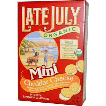 Final de julho, mini biscoitos sanduíche, queijo cheddar, 142 g (5 onças)