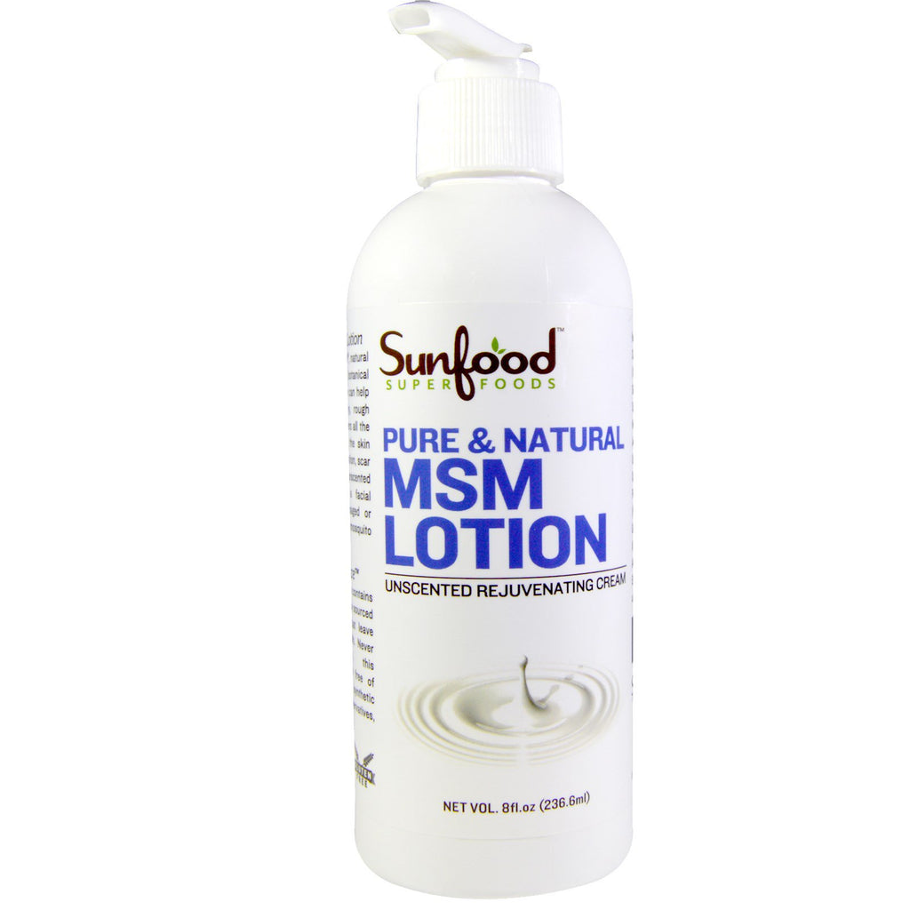 Sunfood, MSM Lotion, Unscented Rejuvenating Cream, 8 fl oz (236.6 ml)