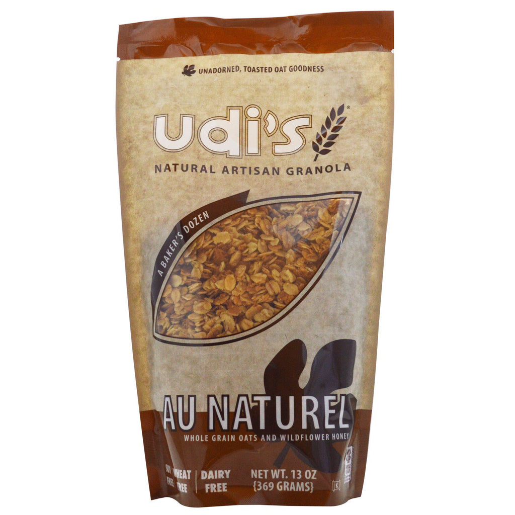 Udi's, Au Naturel, fullkornhavre och vildblommahonung, 13 oz (369 g)