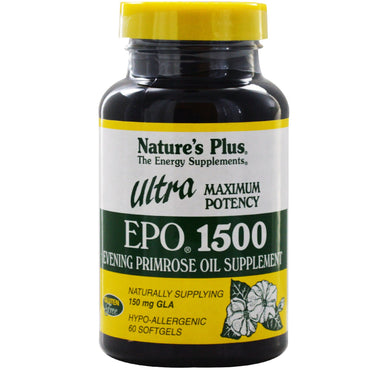 Nature's Plus, Ultra EPO 1500, maksymalna moc, 60 kapsułek żelowych