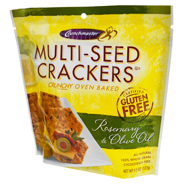 Crunchmaster, crackers met meerdere zaden, rozemarijn en olijfolie, 127 g