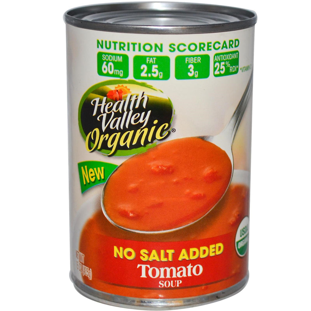 Health Valley,، حساء الطماطم، بدون إضافة ملح، 15 أونصة (425 جم)