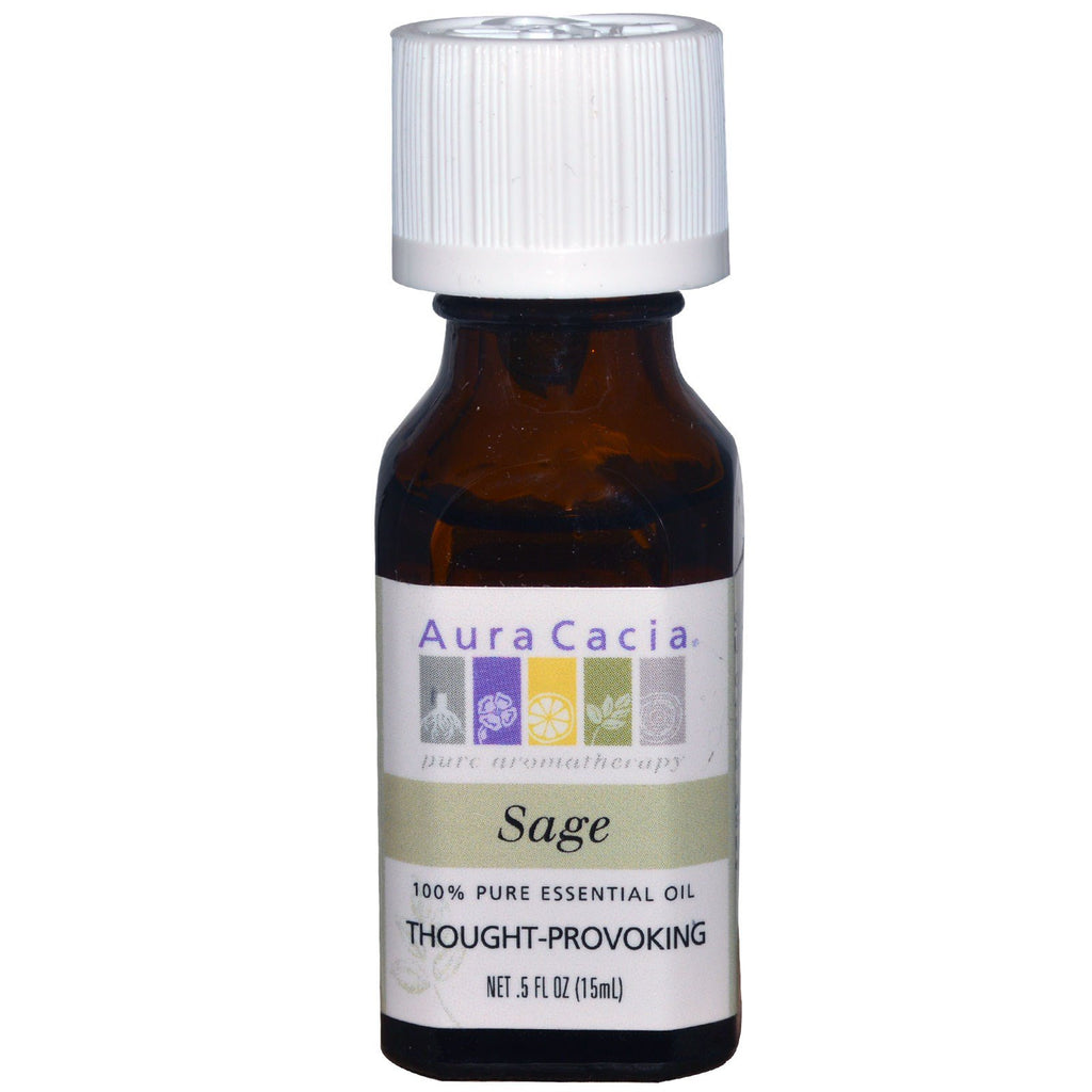 Aura Cacia, 100% Pure Essential Oil, Sage, 0.5 fl oz (15 ml)