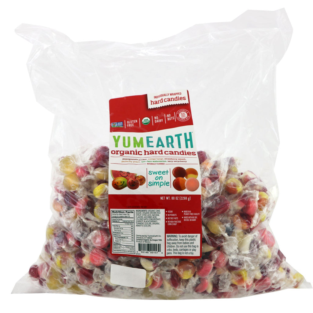 YumEarth, hårde slik, forskellige smagsvarianter, 80 oz (2268 g)