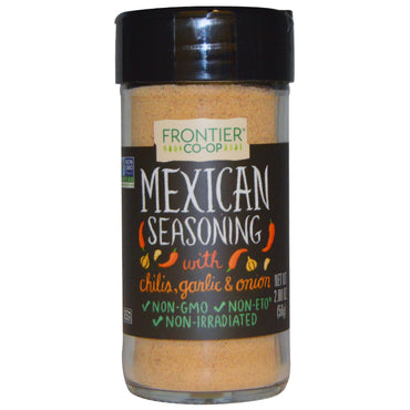 Frontier Natural Products, Mexicano (Tempero), Com Pimentão, Alho e Cebola, 2,00 oz (56 g)