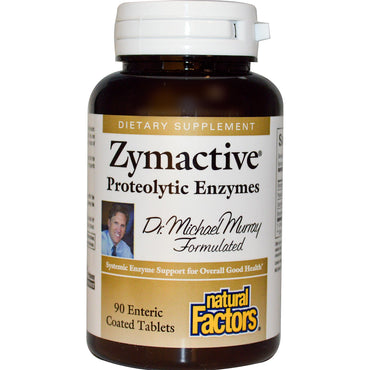 Natural Factors, Zymactive, Proteolytic Enzymes, 90 Enteric Coated Tablets