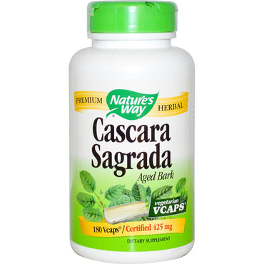 Nature's Way, Corteza de cáscara sagrada, 425 mg, 180 cápsulas vegetarianas