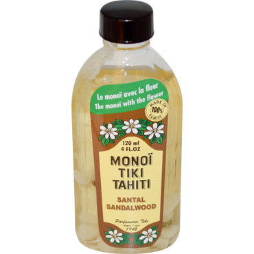 Monoï Tiaré Tahiti, huile de noix de coco, bois de santal, 4 fl oz (120 ml)