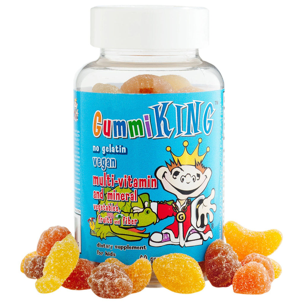 Gummi King, multivitaminico e minerale, verdura, frutta e fibre, per bambini, 60 caramelle gommose