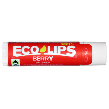 Eco Lips Inc., Bálsamo labial, SPF 15, baya, 4,25 g (0,15 oz)