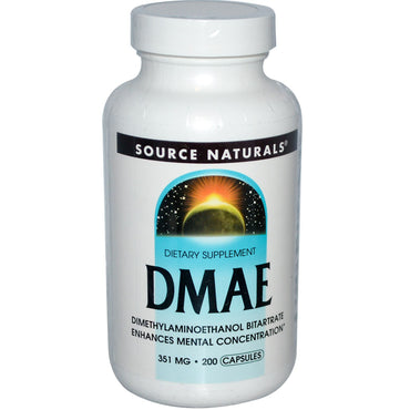 Source Naturals, DMAE, 351 mg, 200 gélules