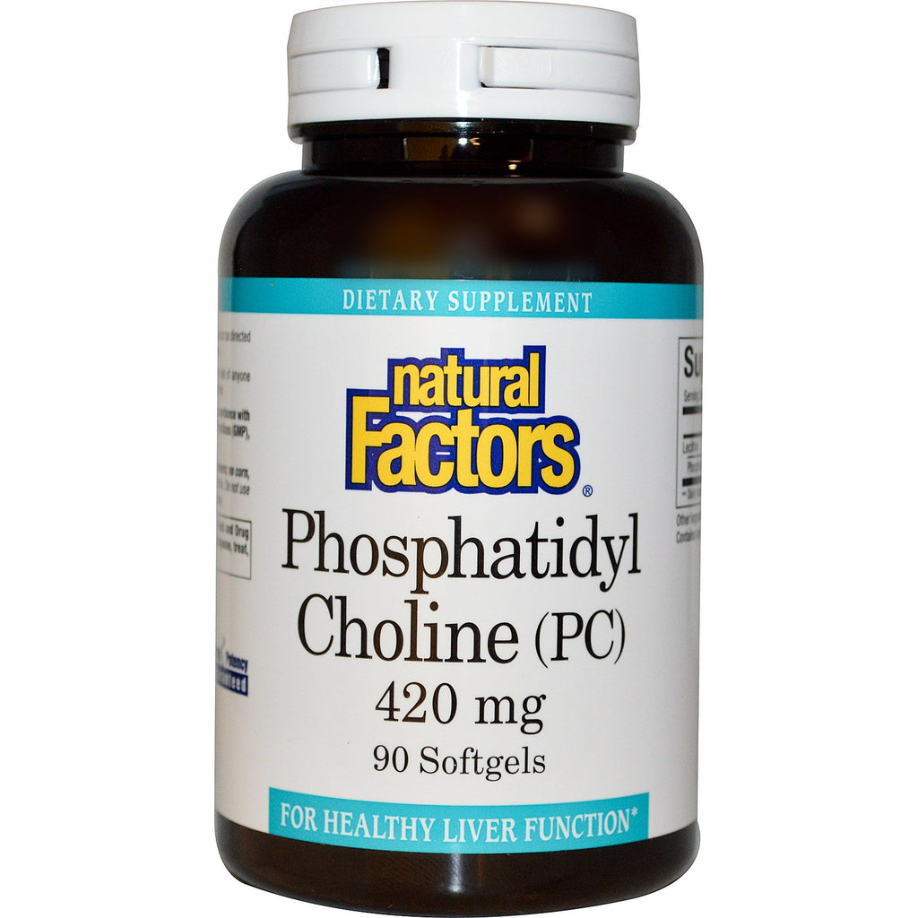 Naturlige faktorer, fosfatidylkolin (PC), 420 mg, 90 softgels