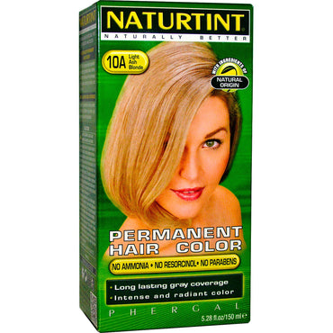 Naturtint, Tinte permanente para el cabello, Rubio claro ceniza 10A, 5,28 fl oz (170 ml)