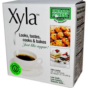 Xylitol USA, Xyla, Just Like Sugar, 100 paket, 4 g vardera