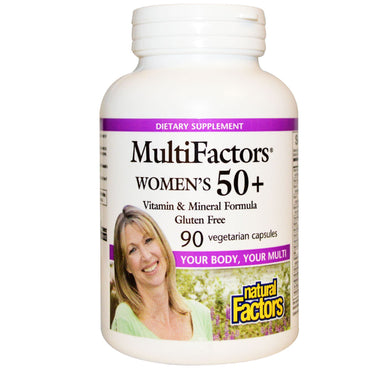 Natural Factors, MultiFactors, Kvinner 50+, 90 Veggie Caps