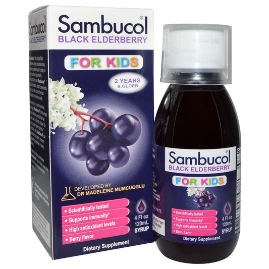 Sambucol, saúco negro, refuerzo del sistema inmunológico, para niños, jarabe, 4 fl oz (120 ml)