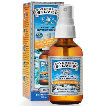 Sovereign Silver, Hidrosol de plata bioactivo, apoyo inmunológico, spray de niebla fina, 10 ppm, 2 fl oz (59 ml)