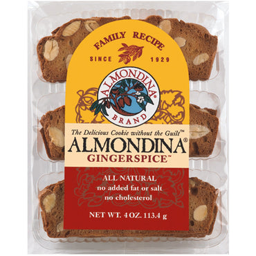 Almondina, Gingerspice, Mandel och Ginger Biscuits, 4 oz (113 g)