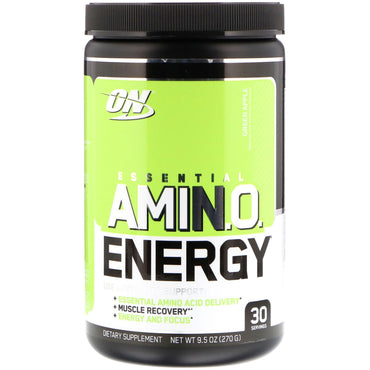 Optimal ernæring, Essential Amin.O. Energi, grønt eple, 9,5 oz (270 g)