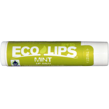Eco Lips Inc., Baume à lèvres, SPF 15, Menthe, 0,15 oz (4,25 g)