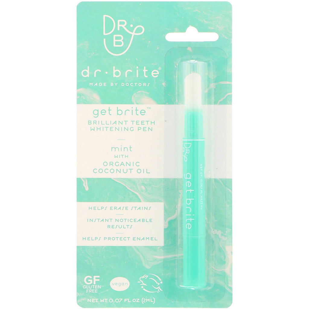 Dr. Brite, Get Brite، قلم تبييض الأسنان الرائع، بالنعناع، ​​0.07 أونصة سائلة (2 مل)