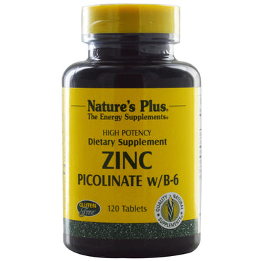 Nature's Plus, Picolinato de Zinco com B-6, 120 Comprimidos