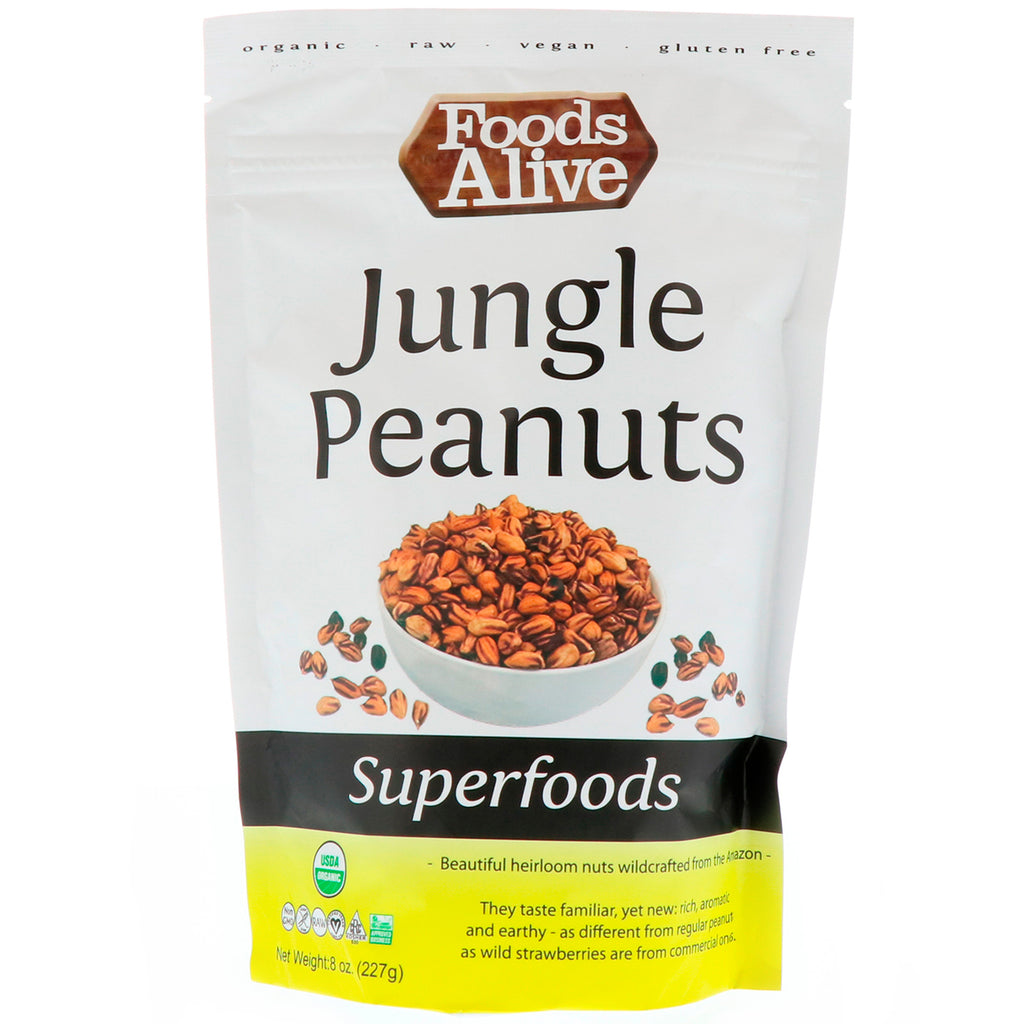 Foods Alive, Superaliments, Cacahuètes de la jungle, 8 oz (227 g)