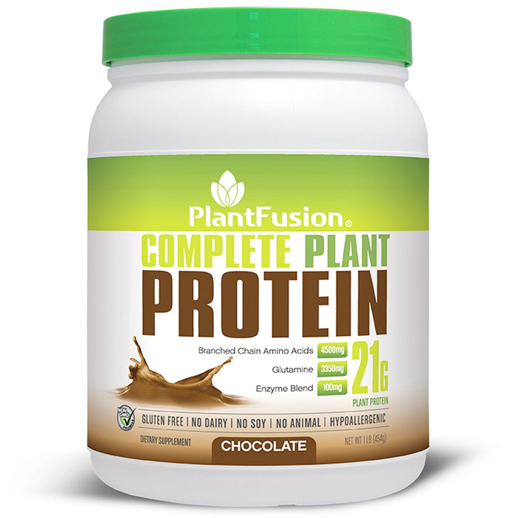 PlantFusion, proteína vegetal completa, chocolate, 1 libra (454 g)
