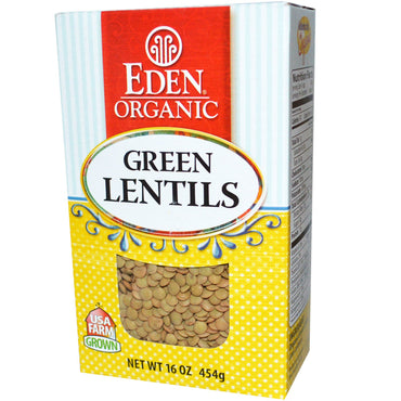 Eden Foods, , ถั่วเลนทิลเขียว, 16 ออนซ์ (454 กรัม)